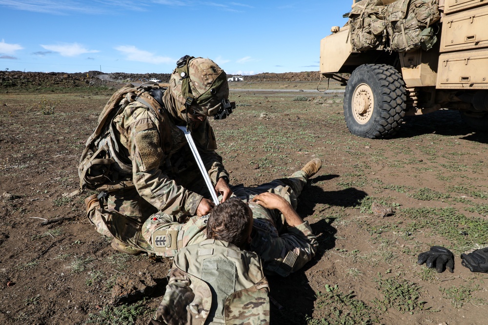 Engineer Soldiers form the 84th Engineer Battalion, 130th Engineer Brigade, engaged the opposing force during Joint Pacific Multinational Readiness Center 23