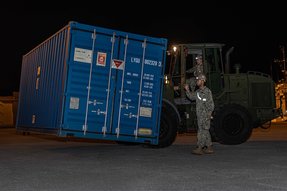 Keen Sword: U.S. Marines offload U.S. Army landing craft utility alongside Japan Ground Self-Defense Force Personnel