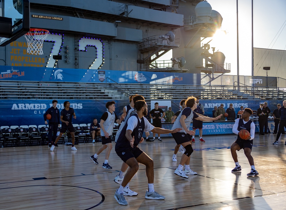 USS Abraham Lincoln hosts the 2022 ESPN Armed Forces Classic - Carrier Edition