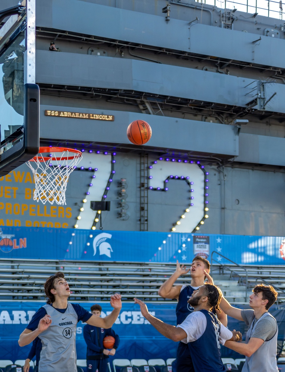 USS Abraham Lincoln hosts the 2022 ESPN Armed Forces Classic - Carrier Edition