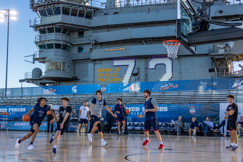 USS Abraham Lincoln hosts the 2022 ESPN Armed Forces Classic - Carrier Edition