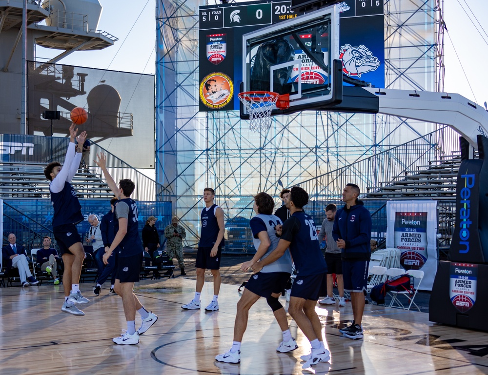 USS Abraham Lincoln hosts the 2022 ESPN Armed Forces Classic - Carrier Edition