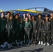 Michigan State University basketball players tour USS Abraham Lincoln