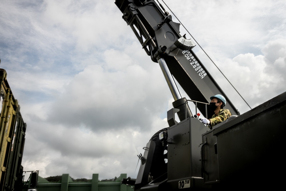 Keen Sword 23: U.S. Marines and JGSDF Soldiers set-up vital Facilities