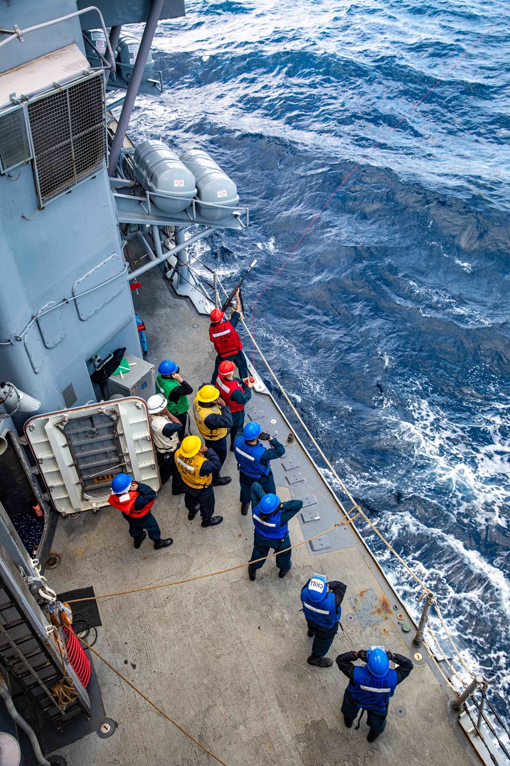 USS Chancellorsville Conducts a Replenishment-at-sea