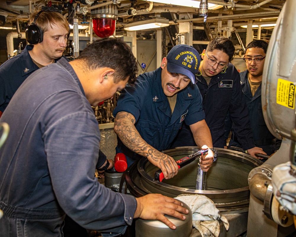 USS Chancellorsville Conducts Routine Engineering Operations