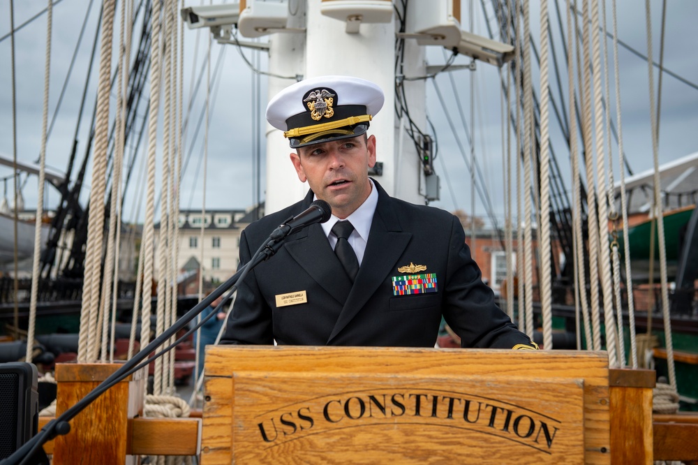 USS Constitution conducted a 21-gun salute in honor of Veteran's Day