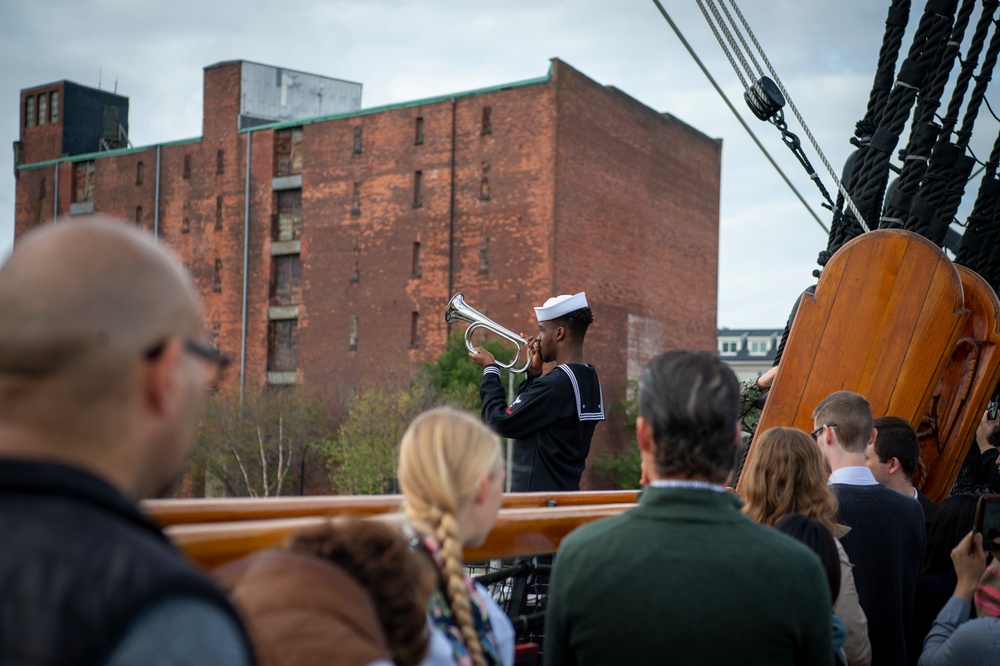 USS Constitution conducted a 21-gun salute in honor of Veteran's Day