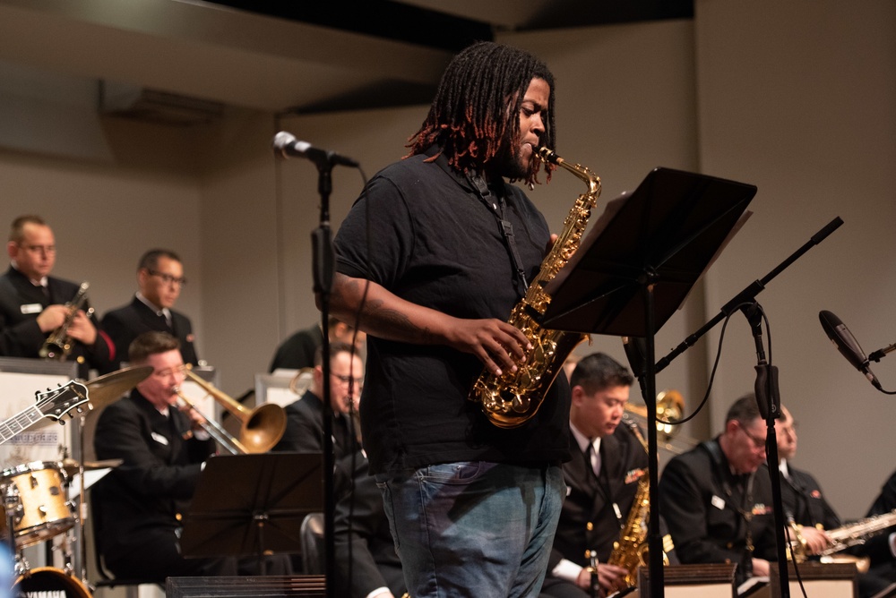 The U.S. Navy Band Commodores perform at Prairie View A&amp;M University.