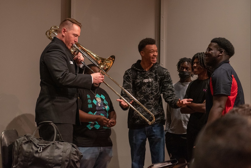 The U.S. Navy Band Commodores perform at Prairie View A&amp;M University.