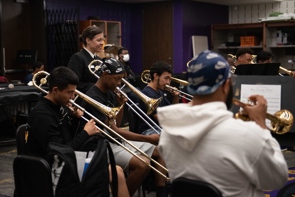 The U.S. Navy Band Commodores perform at Prairie View A&amp;M University.