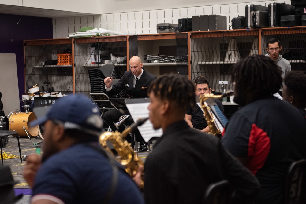 The U.S. Navy Band Commodores perform at Prairie View A&amp;M University.