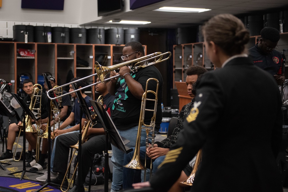 The U.S. Navy Band Commodores perform at Prairie View A&amp;M University.