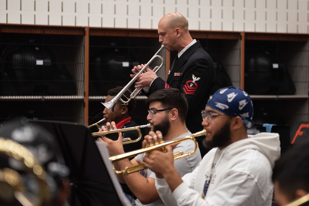 The U.S. Navy Band Commodores perform at Prairie View A&amp;M University.