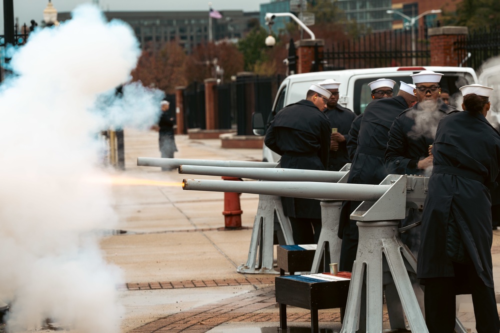 21 Gun Salute Held Onboard The Washington Navy Yard