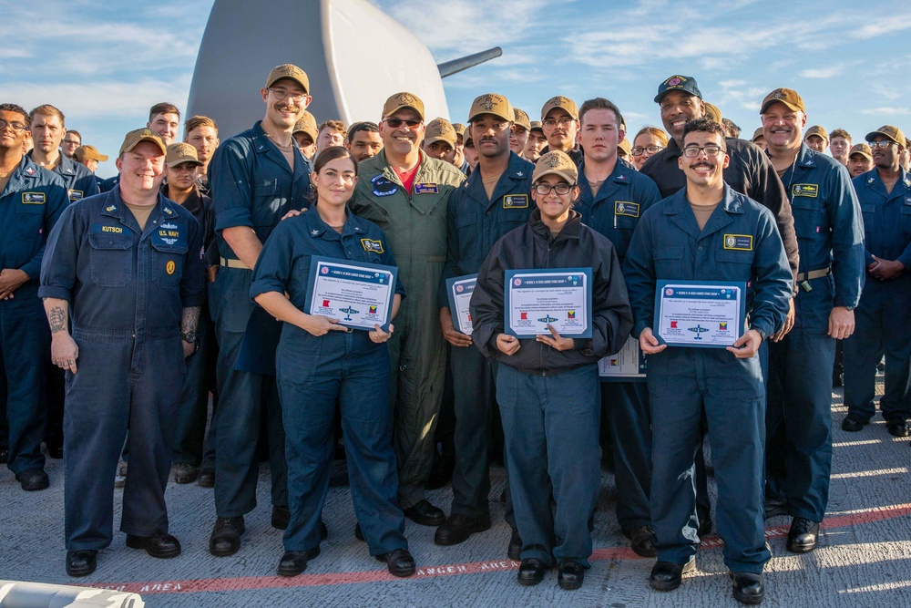 Rear Adm. Dennis Velez Visits USS Leyte Gulf (CG 55)