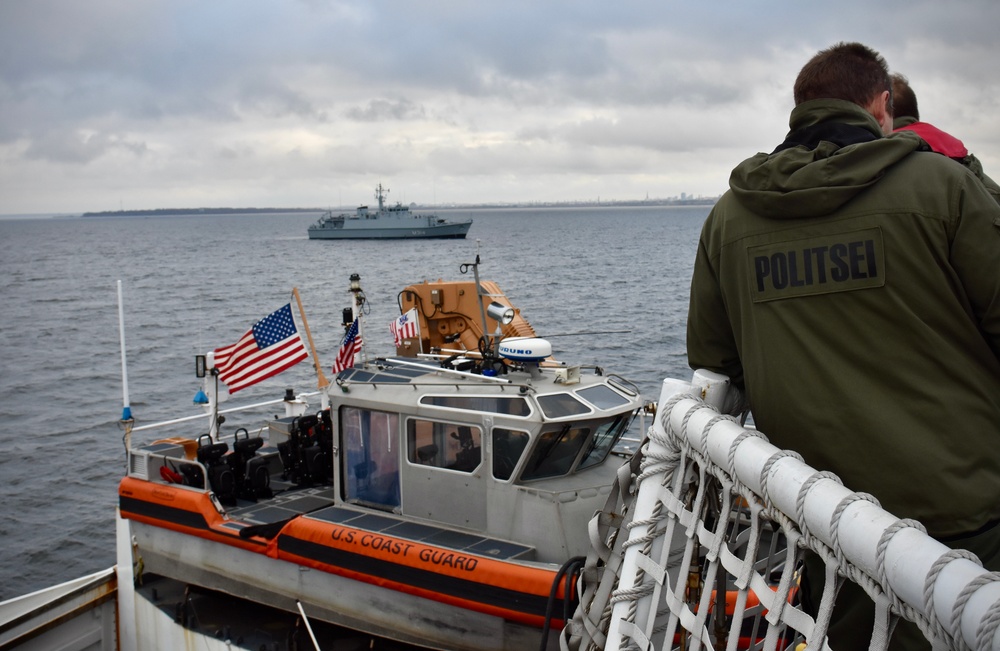 USCGC Hamilton conducts at sea engagements with Estonia while in the Baltic Sea