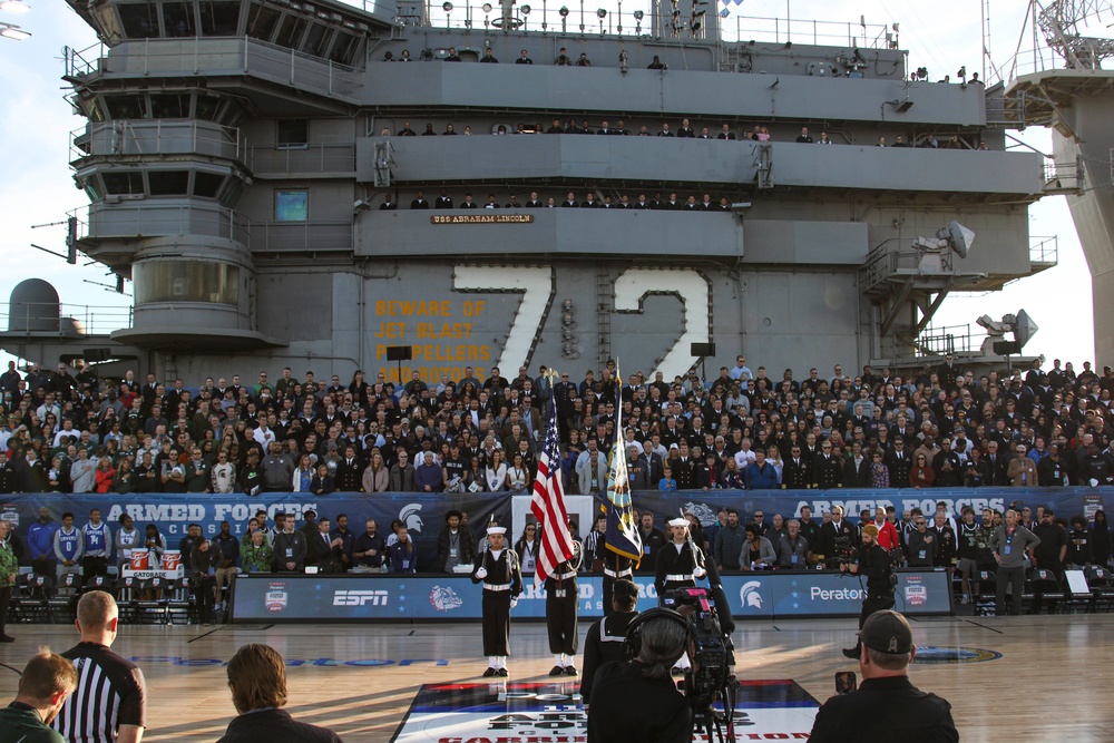 USS Abraham Lincoln hosts 2022 ESPN Armed Forces Classic-Carrier Edition