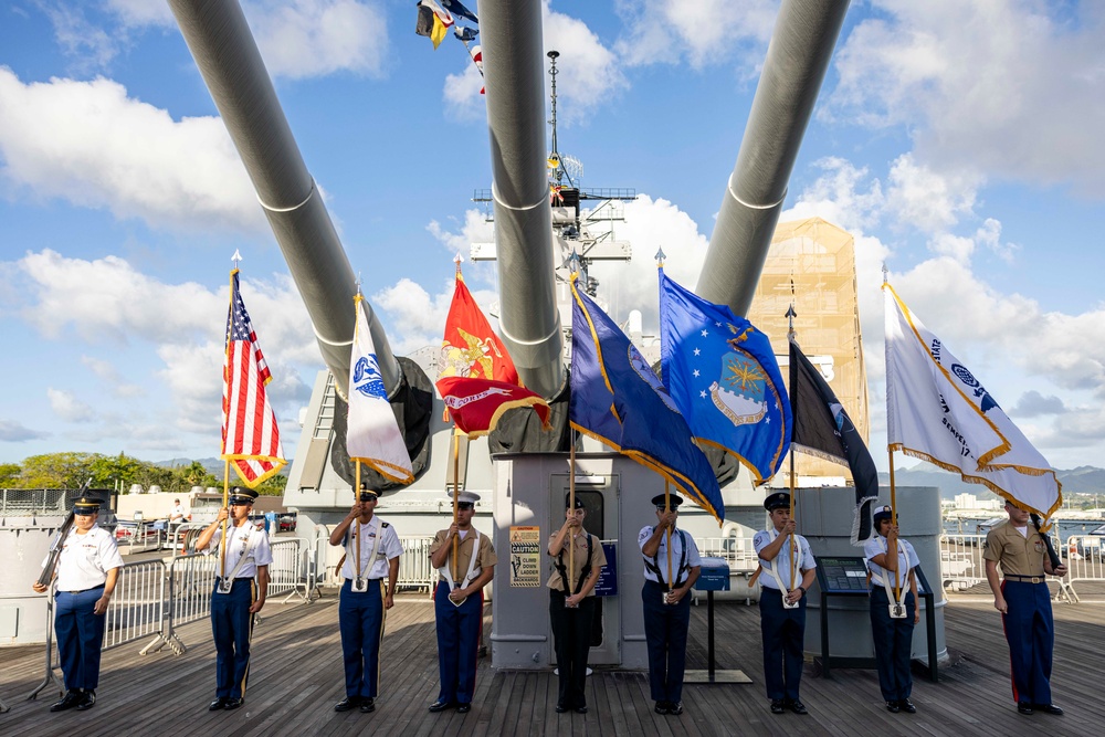 USS Missouri Memorial Association Hosts Veteran's Day Sunset Ceremony