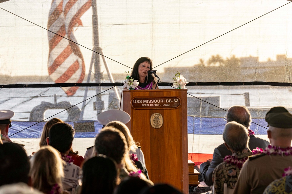 USS Missouri Memorial Association Hosts Veteran's Day Sunset Ceremony