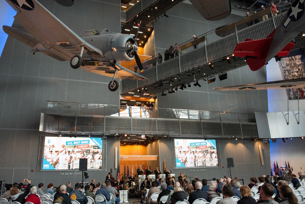 The U.S. Navy Commodores perform at The National WWII Museum.