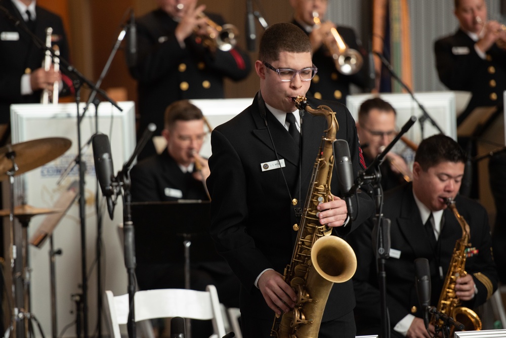 The U.S. Navy Band Commodores perform at The National WWII Museum.