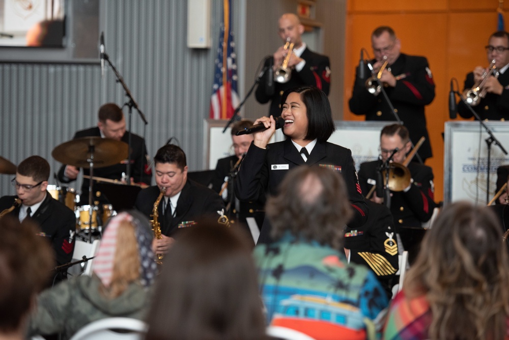 The U.S. Navy Band Commodores perform at The National WWII Museum.