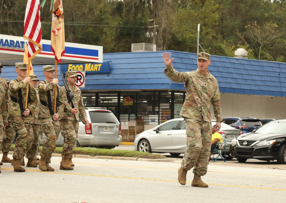 87th Division Sustainment Support Battalion Marches in the 2022 Riceboro Rice Festival