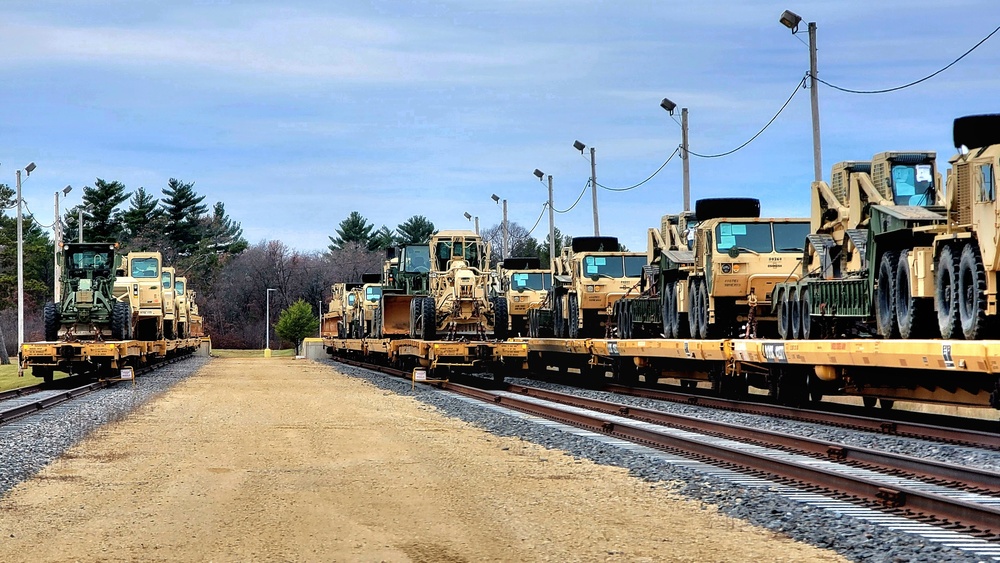 411th Engineer Company equipment deployment by rail movement at Fort McCoy