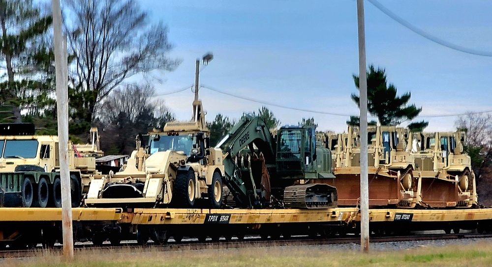 411th Engineer Company equipment deployment by rail movement at Fort McCoy