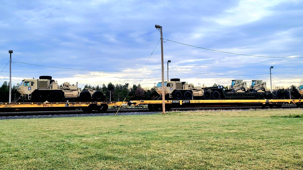 411th Engineer Company equipment deployment by rail movement at Fort McCoy