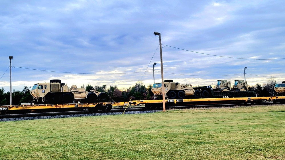 411th Engineer Company equipment deployment by rail movement at Fort McCoy