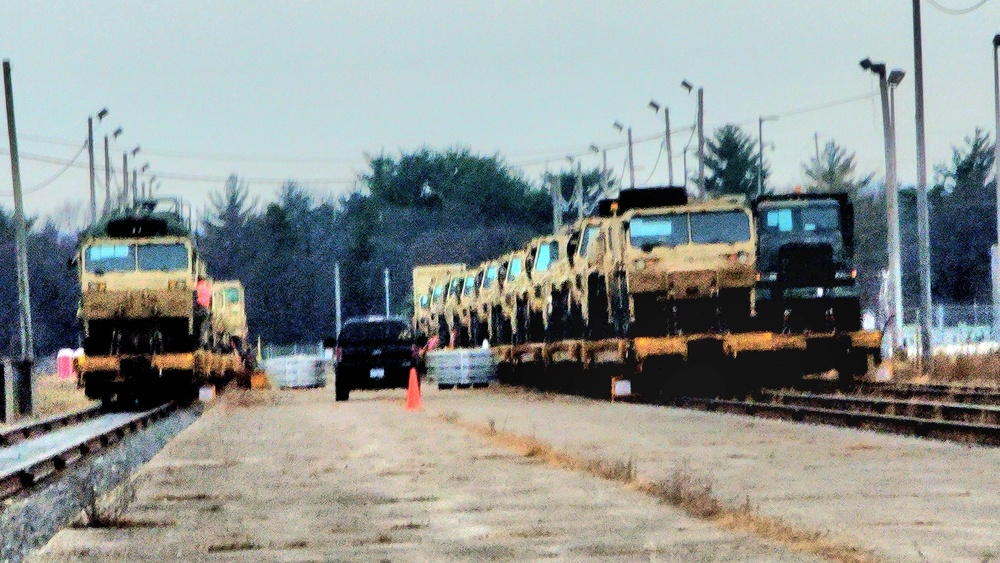 411th Engineer Company equipment deployment by rail movement at Fort McCoy