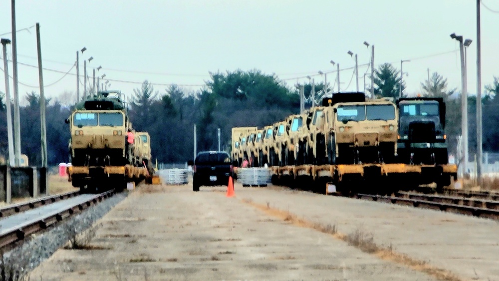 411th Engineer Company equipment deployment by rail movement at Fort McCoy