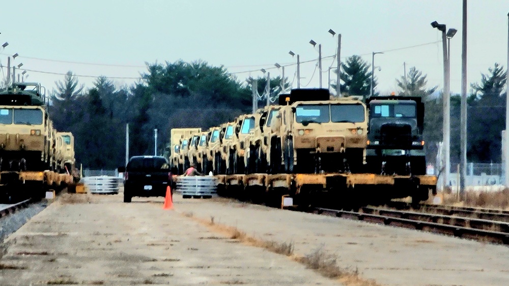 411th Engineer Company equipment deployment by rail movement at Fort McCoy