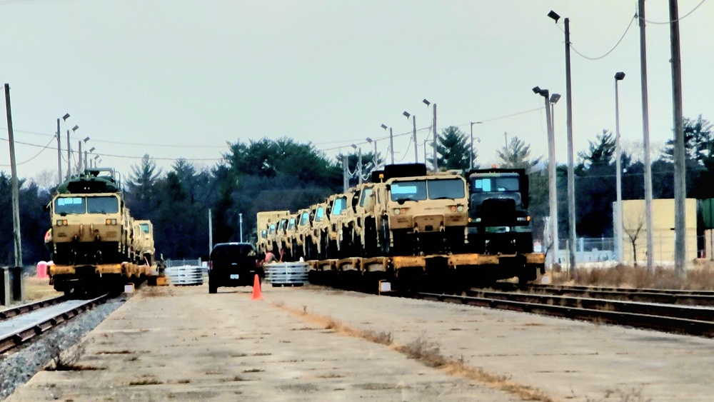 411th Engineer Company equipment deployment by rail movement at Fort McCoy