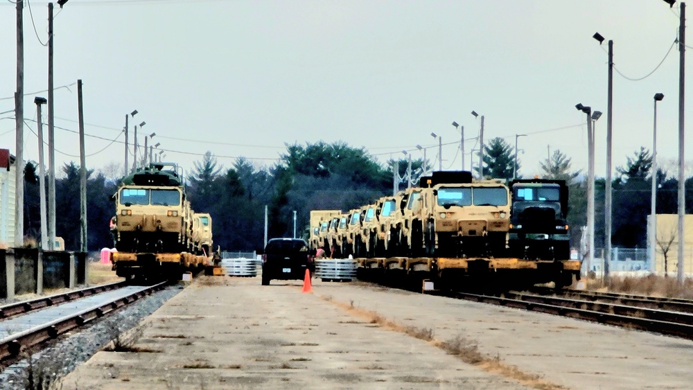 411th Engineer Company equipment deployment by rail movement at Fort McCoy