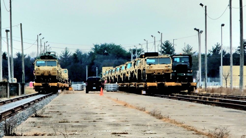 411th Engineer Company equipment deployment by rail movement at Fort McCoy