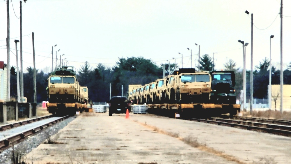 411th Engineer Company equipment deployment by rail movement at Fort McCoy