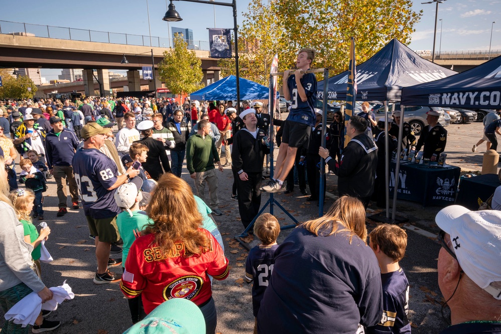 NTAG Philadelphia recruiters set up at the Navy-Notre Dame game