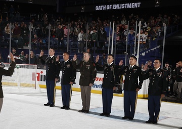 Big Red One Soldiers Reenlist at Chicago Wolves Salute to Service Game