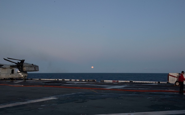 USS Tripoli Blood Moon Observation