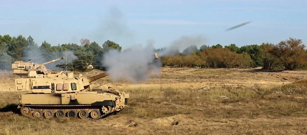 Bull Battery M109A7 Paladin Howitzers take to the field