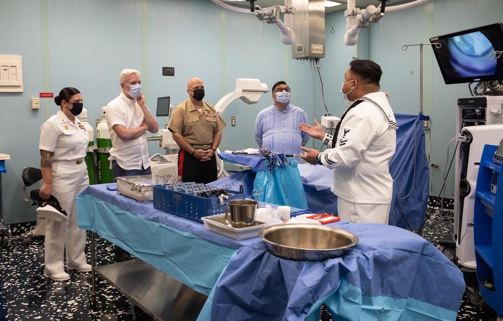 Lt. Gen. David Bellon and Mr. Francisco Palmieri visit USNS Comfort during Continuing Promise 2022