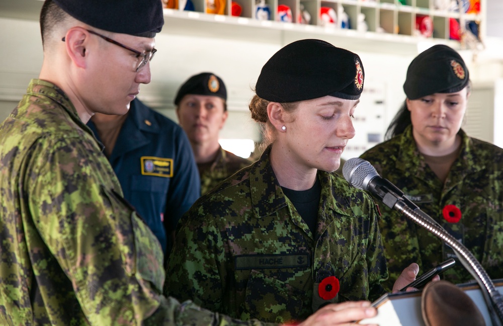 USNS Comfort honors Canadian Remembrance Day during Continuing Promise 2022