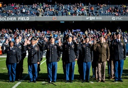 Big Red One Soldiers Reenlist at Chicago Bears Veterans Day game