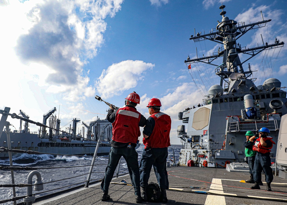 USS Benfold Conducts Replenishment-At-Sea