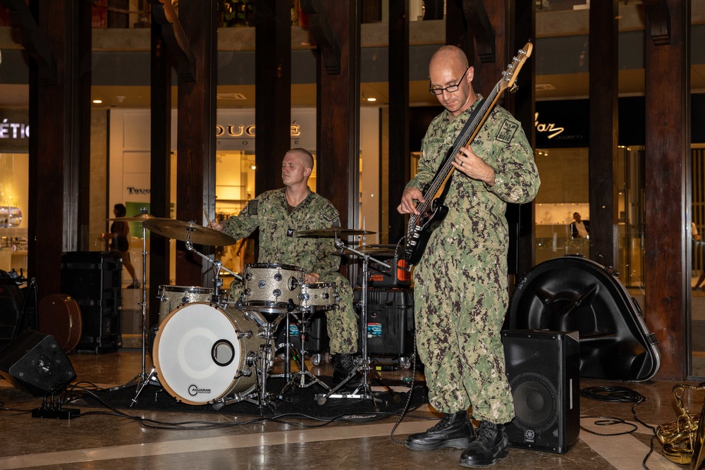 U.S. Fleet Forces Band performs at La Serrezuela Shopping Mall in Cartagena, Colombia