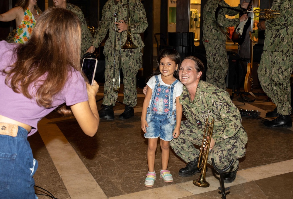 U.S. Fleet Forces Band performs at La Serrezuela Shopping Mall in Cartagena, Colombia