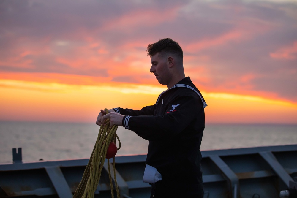 USS Normandy Arrives in Cherbourg, France